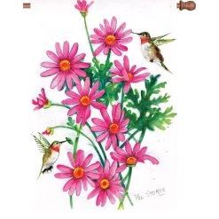 28 In. Flag - Pink Daisies
