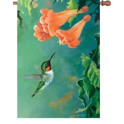 28 In. Flag - Hummingbird Vine